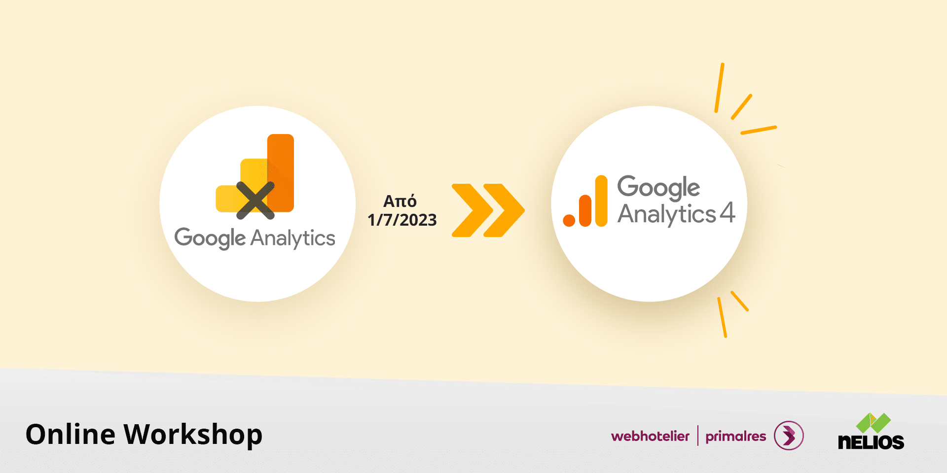 Google analytics 4 for hotels workshop by Nelios and Webhotelier