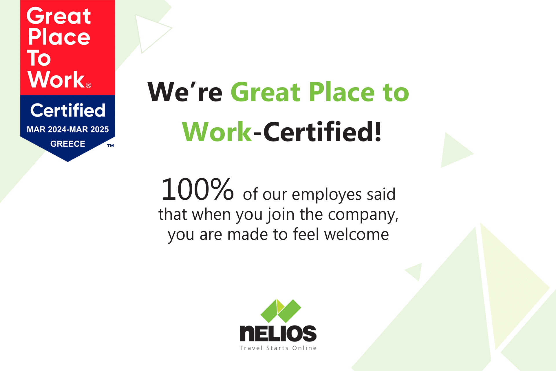 Nelios Earns Great Place to Work Badge for 2024